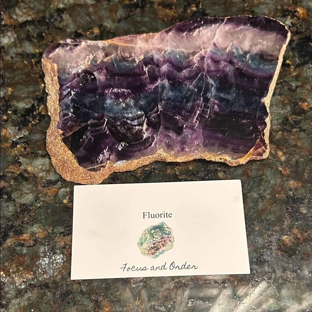 Purple Rainbow Fluorite Crystal Slice